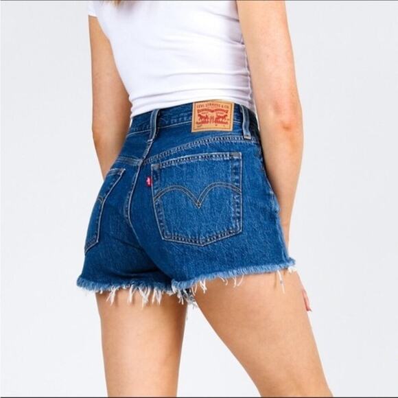 Levis 501 Red Tab Short Jeans Womens 24 High Rise Cut Off Summer Sexy Denim NWT - Picture 1 of 11